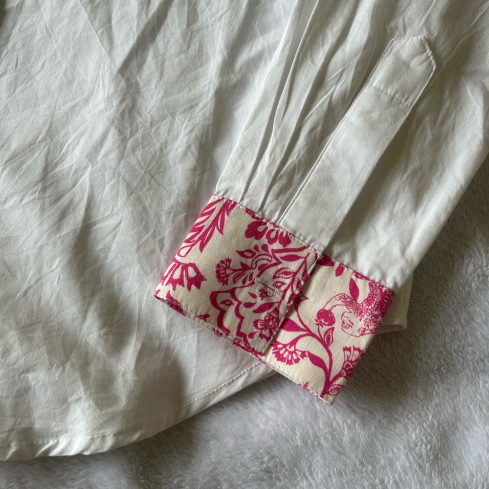 Roller Rabbit Floral Button Down Shirt - Pink, Blue, Green - Picture 4 of 9